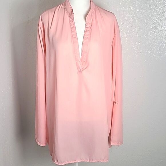 Zanzea Collection Sheer Pink Longsleeve Blouse, Size 5X - Picture 1 of 7